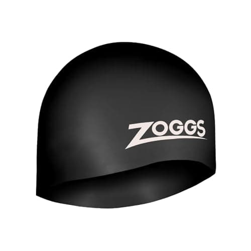 Image of Zoggs Unisex Adult Easy-Fit Silicone Swimming Cap - Black, One Size