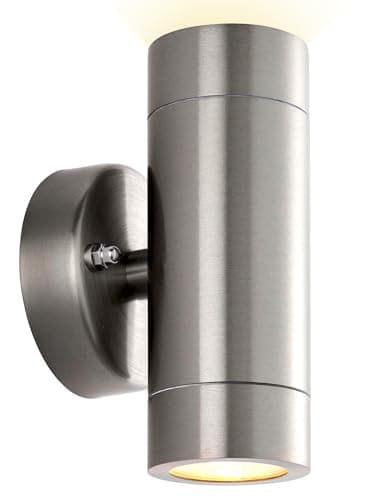 Image of National Lighting Palin Marine Grade Up & Down Wall Light – Outdoor IP65 Twin GU10 Stainless Steel