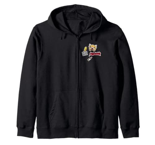 Image of Aggretsuko Rage Metal Patches Zip Hoodie