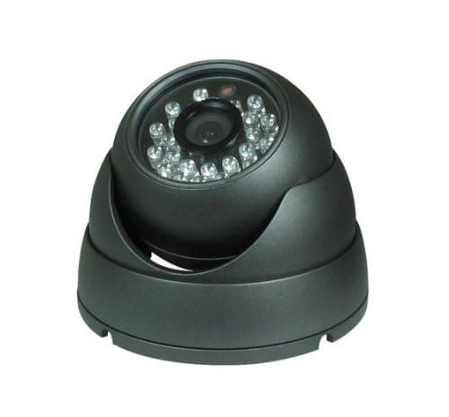 Image of BW HD IR Aluminum Dome CCTV Camera - 1/3 Inch CMOS, 3.6mm Lens, 700 TVL, with IR-CUT for Home Security Systems