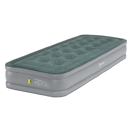 Image of Outwell Flock Excellent Raised Air Bed – Premium Inflatable Mattress with Soft Velour Top, Carry Bag & Double Seal Valve for Camping, Outdoors & Indoor Use - Ultra Comfortable (Single)