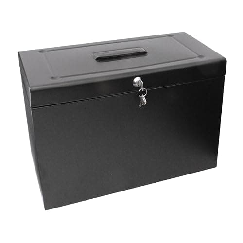 Image of Cathedral Products A4+ (Foolscap) Steel File Box with Starter Pack of 5 Suspension Files - Black