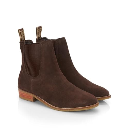 Image of Catesby Zaara Premium Suede Leather Womens Boots Comfortable Lightweight Chelsea Boots, Brown, UK 5