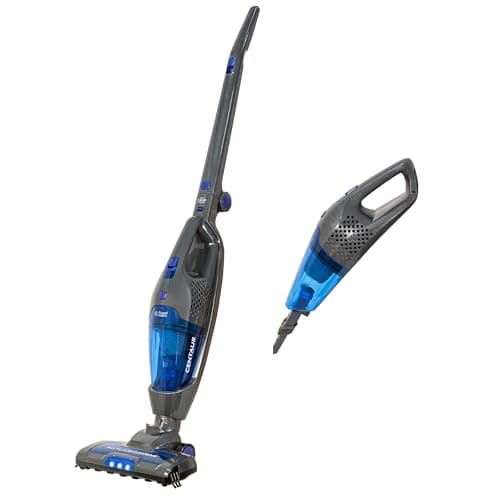 Image of Russell Hobbs Centaur 2 in 1 Cordless, Bagless Stick Vacuum, 800W, 2 Speed Settings, 60-Min Run Time, for Carpets & Hard Floors with Crevice & Brush Tool, 2 Year Guarantee in Grey & Blue RHSV2211