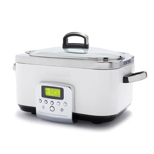 Image of GreenPan Elite 8-in-1 Programmable 6L Electric Slow Cooker,Dishwasher Safe Lid & Removable Crock,PFAS-Free Healthy Ceramic Non-Stick Multi-Cooker, Sear, Sauté/Brown,Steam Basket,Roast, Cloud Cream