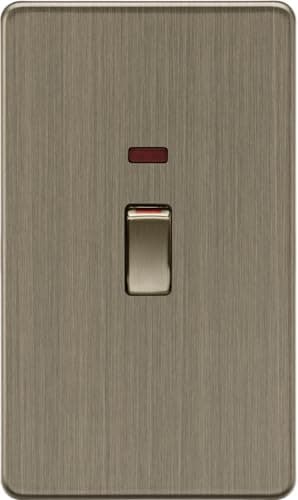 Image of Knightsbridge 45A DP switch with Neon (2G size) - Antique Brass