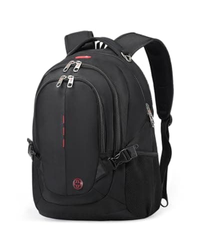 Image of CROSSGEAR 15.6 Inch Laptop Backpack for Men, USB Charging Port Business Travel Backpack, Water Resistant Anti-Theft with Luggage Strap, Work/School/College Daypack Black