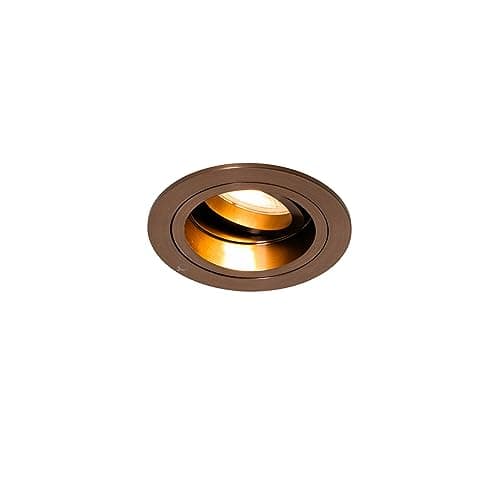 Image of Qazqa - Recessed Spotlight I Downlight Dark Bronze Round Swivel and Tiltable - Chuck- - Design - Suitable for LED GU10 | 1 Way Light - Aluminium Recessed Way Light - Suitable for Living Room I Kitch