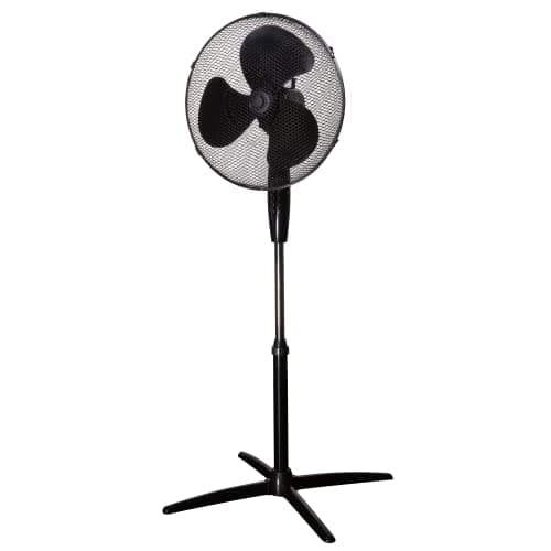 Image of Zanussi 16" Inch, Lightweight, Pedestal Fan, 3 Speeds, Wide-Angled Oscillation, Powerful Airflow, Adjustable Height, Black - ZNPPF1621B