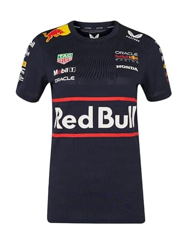 Image of Red Bull Racing F1 Team Women's T-Shirt, Official 2025 Season, Night Sky Blue (UK, Numeric, 18, Regular, Regular, Navy)
