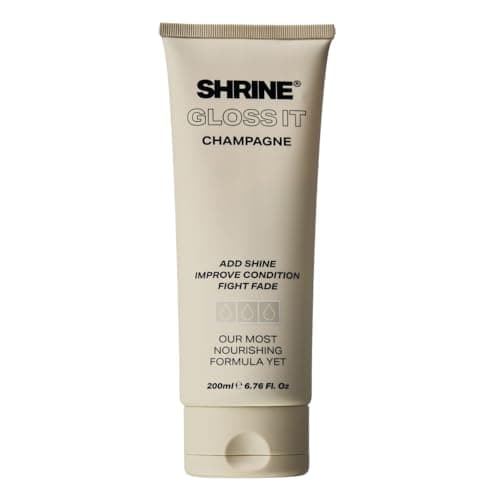Image of Shrine GLOSS IT Colour Depositing Hair Mask CHAMPAGNE | High-shine treatment for blondes | Enhances warm champagne & golden tones | Adds soft warmth & dimension | Vegan & Cruelty Free | 200ml