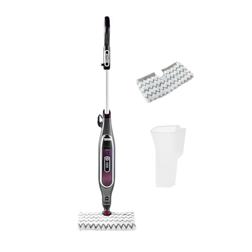 Image of Shark Automatic Klik n' Flip Steam Mop for Hard Floors with Intelligent Steam Control, Steam Blaster, 2 Machine Washable Cleaning Pads & Fill Flask, 350ml, 6m Cord, Grey/Bordeaux S6003UK