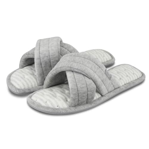 Image of Isotoner® Ladies Marl Cross Strap Slipper (UK Size 6)