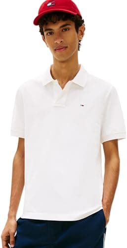 Image of Tommy Jeans Men's TJM Reg Ess Polo Ext DM0DM22711 S/S, White (Ecru), M