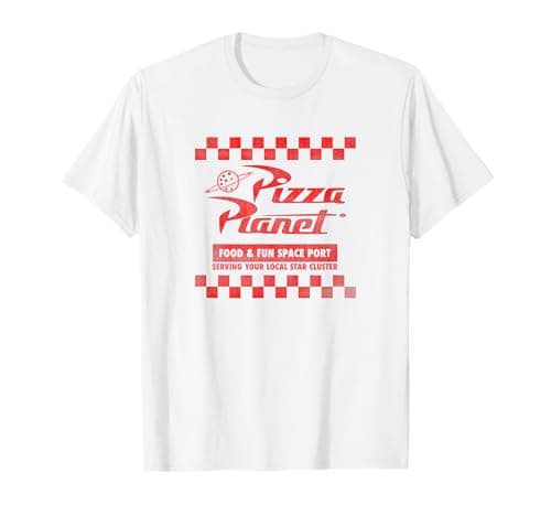 Image of Disney Pixar Toy Story Pizza Planet Checkered Logo T-Shirt