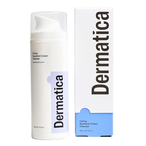 Image of Dermatica Caring Squalane Cream Cleanser | With Glycerin and Rich in Vitamins to Protect Skin Barriers | Deeply Hydrating Oil-To-Milk Formulation I Daily Wash For Dry or Combination Skin Types (150ml)