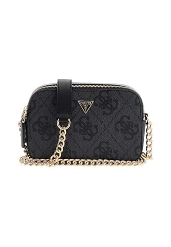 Image of GUESS cross body bag Noelle II Crossbody Camera Bag Coal Logo dark grey