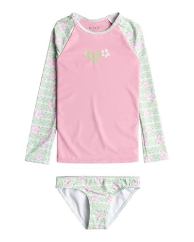 Image of Roxy Hibiline - UPF 50 Long Sleeve Two-Piece Set for Girls 2-7 Years ERLWR03297, White - White Hibline, 3 ans