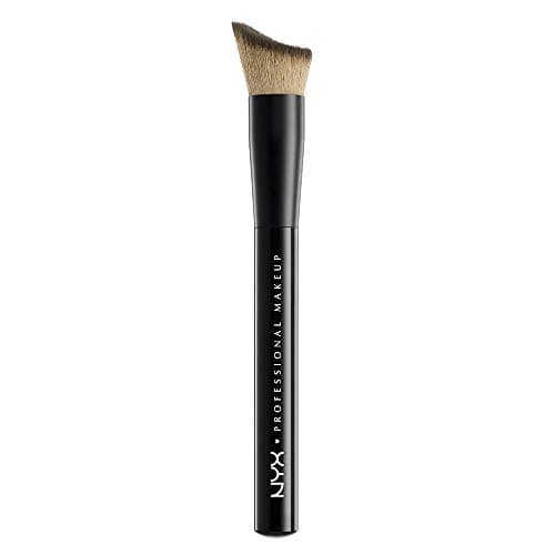 Image of NYX Professional Makeup Total Control Drop Foundation Brush, Angled Synthetic Bristles to Fit Face Curves for Seamless Blending and Coverage - 020 Wake Up Your Lips