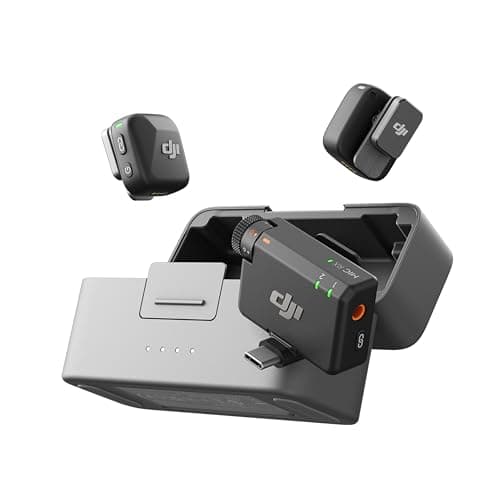 Image of DJI Mic Mini (2 TX + 1 RX + Charging Case), Wireless Lavalier Microphone, Detail-Rich Audio, 48h Use, Noise Cancelling, Automatic Limiting, Bluetooth Microphone for Camera/iPhone/Android, Vlog