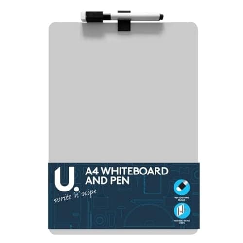 Image of BG Write & Wipe A4 Whiteboard & Pen + Magnetic Fixing Strips