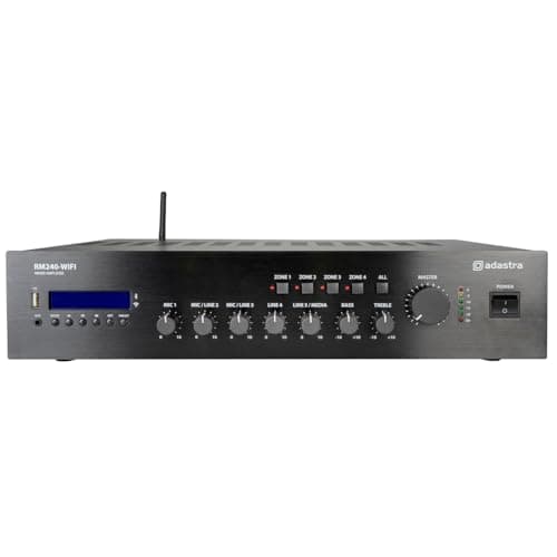 Image of Adastra | RM-Series 100V Mixer-Amplifier 240W with WiFi & Bluetooth | 5-Channel Rack Mountable Audio System for Commercial Sound, Streaming & Multi-Zone Control