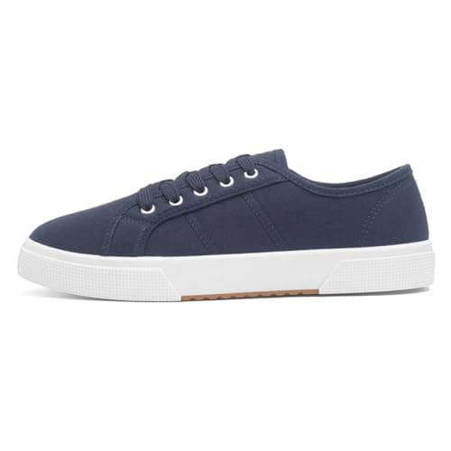 Image of Lilley Womens Navy Lace Up Casual Canvas Shoe - Size 7 UK - Blue