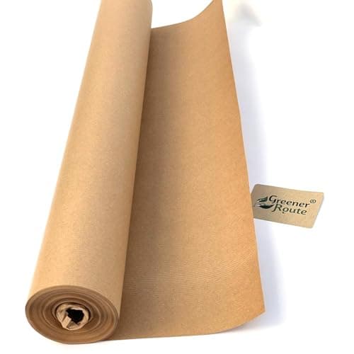 Image of 750mm x 25 Meters - Greener Route Wrapping Imitation Kraft Brown Paper Roll 70gsm- 1 Roll - Eco-Friendly - Biodegradable, Compostable, 100% Recyclable