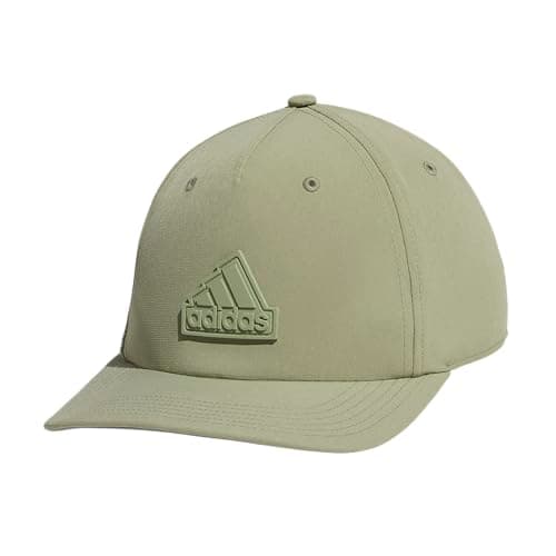 Image of adidas Men's Sport 5-Panel, High Crown Structured Snapback Adjustable Fit Cap, Tent Green, One size