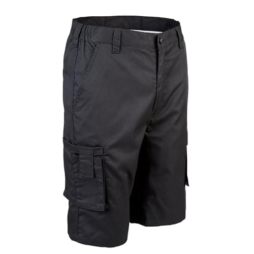 Image of Himalayan Mens Shorts Comfortable & Durable Work Shorts for Men Multi Pocket Triple Stitched Seam YKK Zip, Black, Waist 32