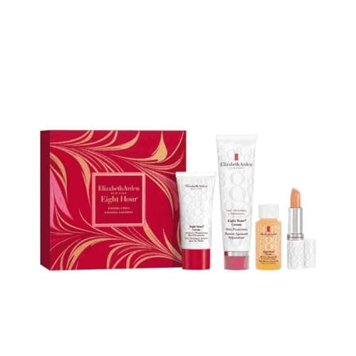 Image of Elizabeth Arden Eight Hour Cream Gift Set | Legendary 4-Piece Skincare Collection | Skin Protectant 50ml, Hand Cream 30ml, Miracle Oil 30ml & Lip Protectant SPF15