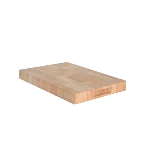 Image of T&G 10932 Rectangular End Grain Chopping Board with Finger Grooves in Hevea, Medium, 38 x 26 x 4 cm