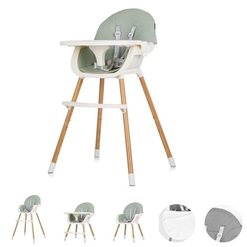 Image of Chipolino, Rio 2 in 1 highchair, high chair with non-slip feet harness, colour: green