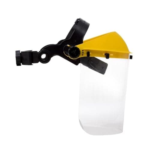 Image of Portwest PW91 Browguard Clear Face Shield Safety Visor Face Guard for Grinding Strimmer Workshop DIY with Wheel Ratchet Adjustment Foam Sweatband 1mm Polycarbonate, Clear, One Size