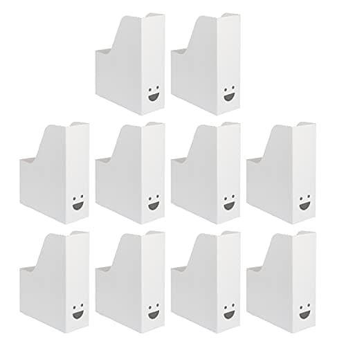 Image of Ikea TJABBA Lightweight Basic Magazine Files, White, Corrugated Board, 30x25x10 Centimetres - Set of 10