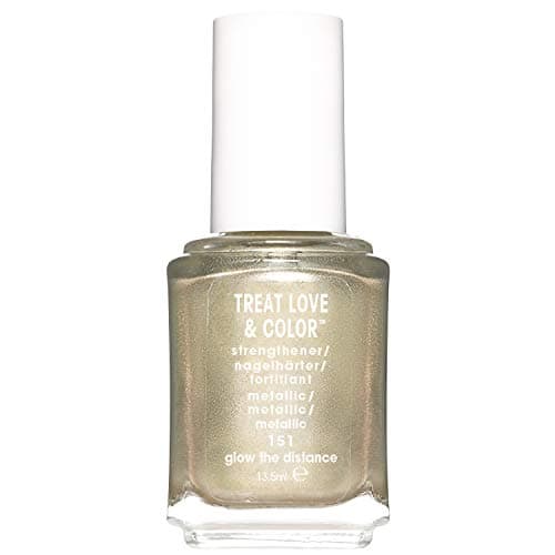 Image of essie Nail Polish Strengthening Treat Love Colour Metallic 151 Glow the Distance TLC Care Nail Varnish 13.5 ml