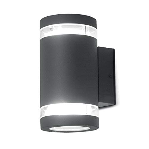 Image of Outdoor IP44 - Twin Wall Light - Sconce - Graphite Finish - LED GX53 9W Bulb - Outside - External - Exterior