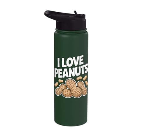 Image of I Love Peanuts Enthusiast Humor Fun Stainless Steel Insulated Water Bottle
