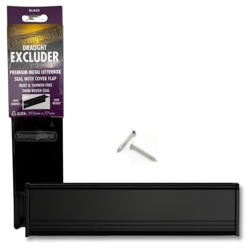 Image of Stormguard 06SR0310000W internal metal mailbox brush case with cover black, 293 x 77 mm