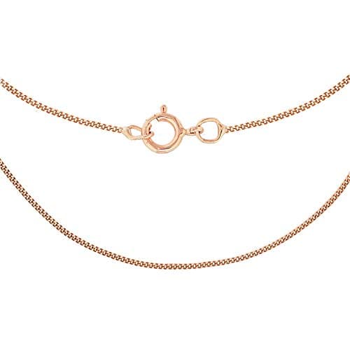 Image of CARISSIMA Women's 9 ct Rose Gold 0.8 mm Diamond Cut Curb Chain Necklace of Length 51 cm/20 Inch