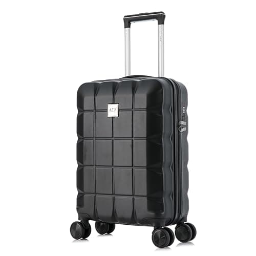 Image of ATX Luggage 55x36x20cm Cabin Suitcase Super Lightweight Small Suitcase Approved for 100+ Airlines Including EasyJet, Ryanair, British Airways & Virgin Atlantic (Black, 21Inches, 33Liter)