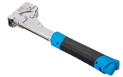Image of OX Pro Heavy-Duty Hammer Tacker, Flat Wire Staples 6-14mm, Rugged Steel, Ergonomic Grip, Bottom Loading, Professional Staple Gun