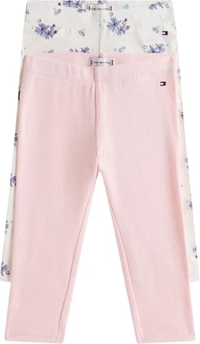 Image of Tommy Hilfiger Newborn 2 PACK LEGGING KN0KN02201 WHITE (Flower Aop) 12 Month