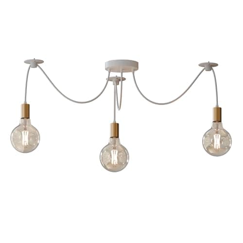 Image of LEDSone 3 Light Spider Pendant Light Gold Industrial Ceiling Chandelier E27 Adjustable Hanging Lamp Modern Metal Fixture for Kitchen Dining Room Loft