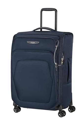 Image of Samsonite Spark SNG Eco - Softside Luggage 67 cm Medium - Trolley Suitcase with 4 Wheels, TSA Lock, Lightweight & Expandable - Blue (Midnight Blue)
