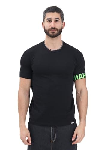 Image of DSQUARED2 White Short Sleeve T-Shirt for Men and Women with Logo Sleeve, Black, L