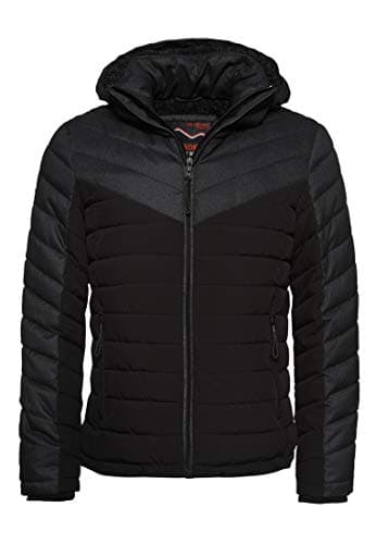 Image of Superdry Men's Tweed Mix Fuji Jacket Not Applicable, Black (Jet Black A), Xx-Large (Manufacturer Size: Xx-Large)