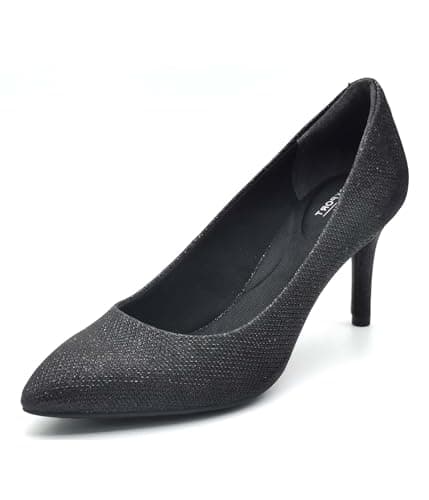 Image of Rockport Women's Total Motion 75mm Pointed Toe Pump, Black Glam, 6 UK