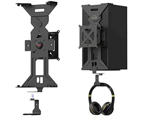 Image of ElecGear Magnetic Wall Mount for Xbox Series X, Metallic Support with Hook for Gaming Headset, Magnets and Built-in Level Design - mount XSX Vertical, Horizontal or under the Desk
