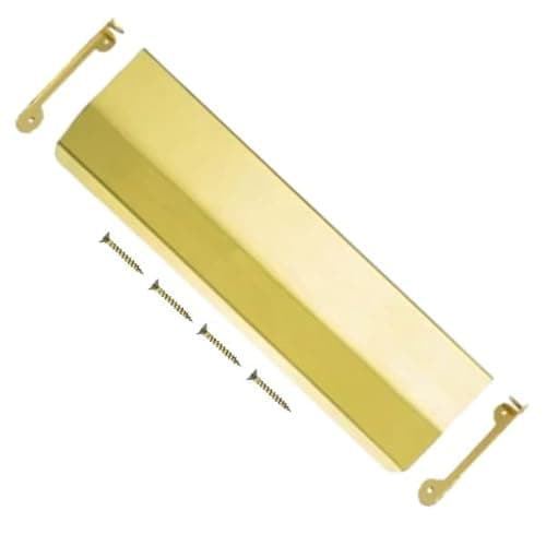Image of TERF® 280mm X 80mm Traditional Type Victorian Internal Letter Flap Polished Brass 280mm X 80mm Interior Inner Flap Letter Box Post Cover Plate including Fixing Screw